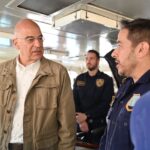 Στην πυραυλάκατο «Κρυσταλλίδης» στο λιμάνι της Μεγίστης ο Νίκος Δένδιας