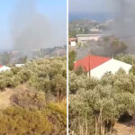 Φωτιά σε στέγη σχολείου στη Λούτσα – Επιχειρούν 15 πυροσβέστες με 6 οχήματα